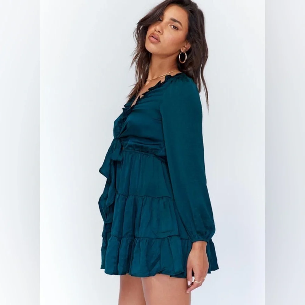 Princess Polly Teal Randi Mini Dress Size Medium
